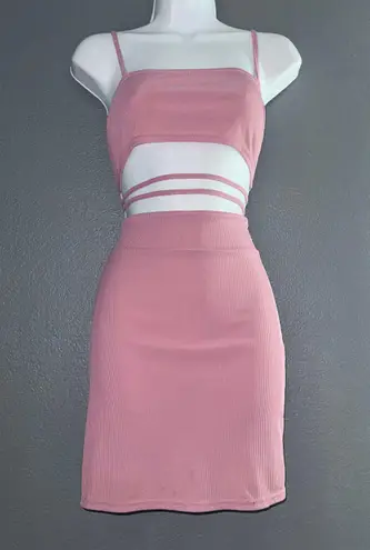 Pretty Little Thing  Bodycon Cut Out Sexy Mini Pink Party Dress Womens Small 6