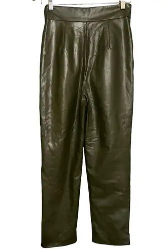 Majorelle Women’s Size S Olive Green Clive Faux Leather Button Front Pants