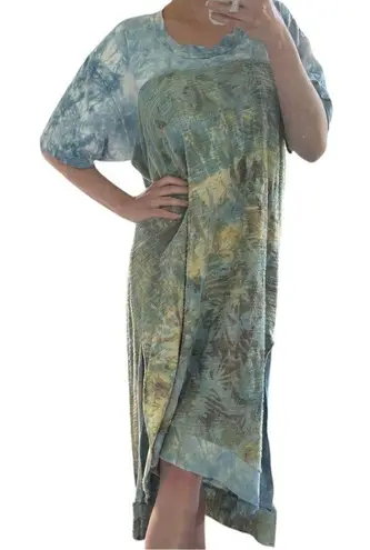 Painted Threads Painted Oyster Handmade Tiedye Hi Low MIDI Dress