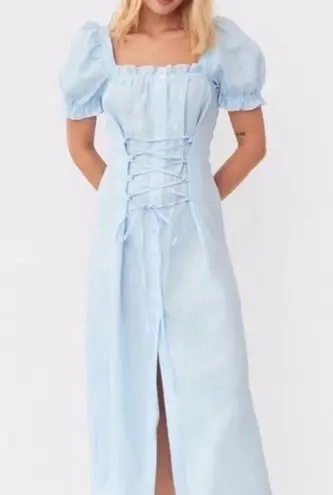 Sleeper  MARQUISE LINEN DRESS IN AZURE BLUE Size: XS - Image 1