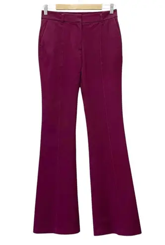 Boden Relaxed Bootcut Pants Maroon Seam Front Flare Leg Trouser Size 6L | 6 Long Red