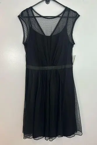 Maggy London NWT Black Mesh Illusion Sleeveless Dress Size 14
