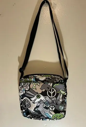 LeSportsac HTF Rare Vintage Retired Peace Dove Print Nylon Crossbody Handbag Bag