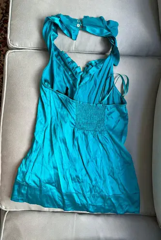 BCBGMAXAZRIA Blue Silk Blouse