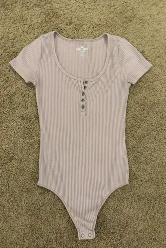 Hollister Purple Ribbed Henley Bodysuit