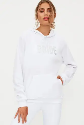Beach Riot Bride Rhinestone Crewneck Sweatshirt Hoodie in White Women's S/M
