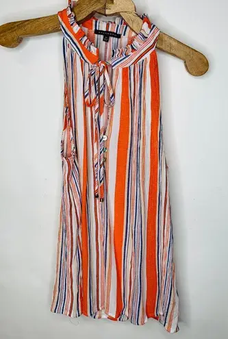 Staccato Gauze Striped Sleeveless Blouse High Neck Sz Medium