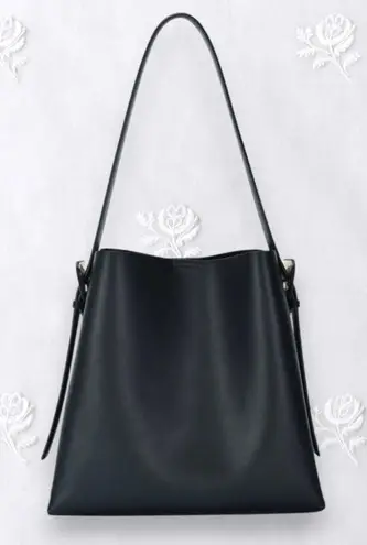 Antik Kraft Ivy 2 in 1 Black Faux Leather Hobo Bucket Shoulder Bag