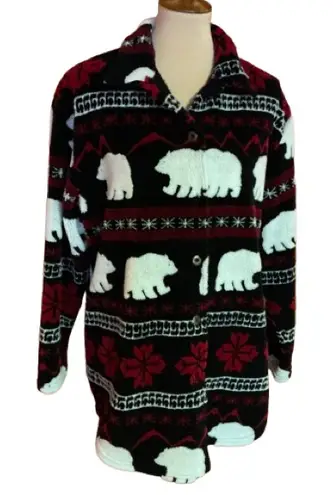 Vtg 90s polar bear fleece jacket Black Size L