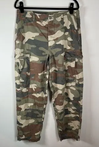 American Eagle Baggy Cargo Pants Camo Tapered Button Fly Pockets Size 12