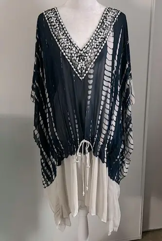 Boston Proper New Women's Debbie Katz South Beach Silk Beaded Kraftan Swimsuit Beach Coverup