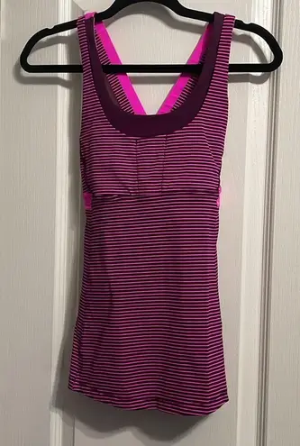 Lululemon Stuff Your Bra Tank II in Hyper Stripe Raspberry - Image 3