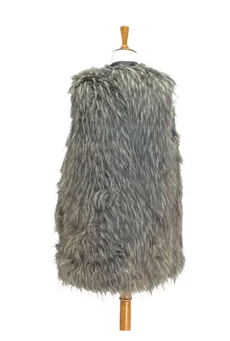 matty m Women’s Vest Faux Fur Sleeveless Open Vest Tan Size XS