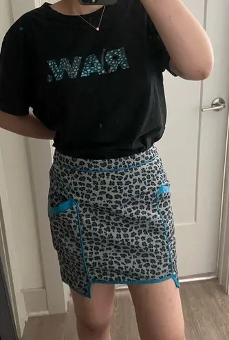 English Rose cheetah print mini skirt L