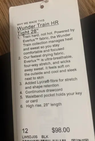 Lululemon Wunder Train HR Tight 28”