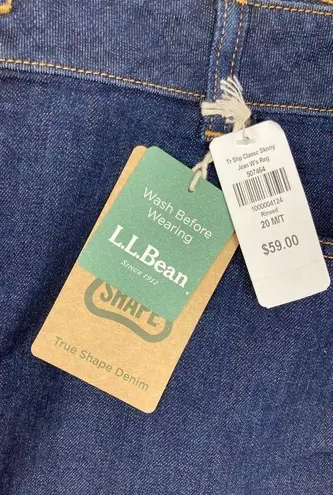 L.L.Bean *New  Classic Fit Skinny Jeans Womens Plus 20MT Dark Wash Rinsed Stretch