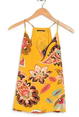 T Tahari ππ V-Neck Cami ~ Yellow Multi-Color Bright Paisley Swirl XS NWT