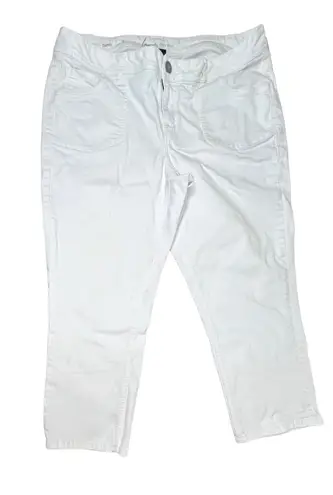 Lane Bryant Genius Fit White High Rise Cropped Capri Jeans sz 18