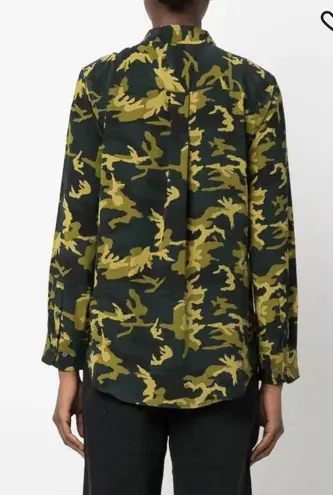 Equipment Scarab Camo Green Multi Slim Signature Silk Shirt