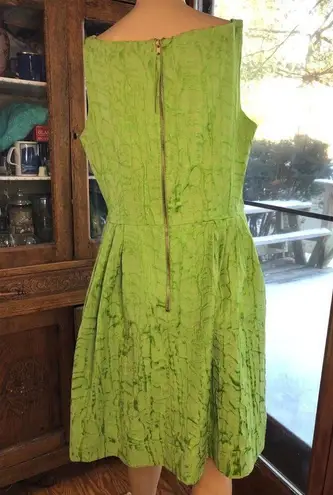 Allison Taylor Taylor Green Sleeveless Textured Pattern Fit And Flare Dress Size 10