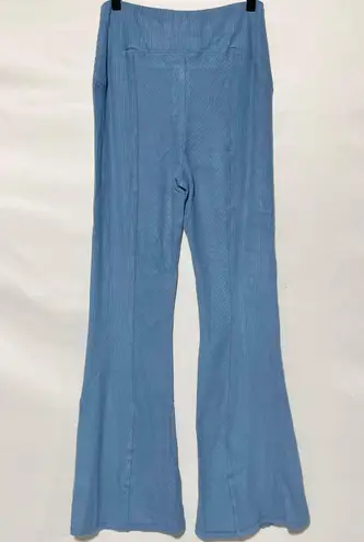 Area Stars New Ribbed Knit Flare Leg Full Length Pull On Pants Blue Size Small