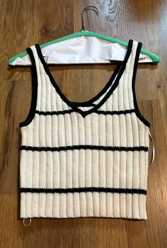 Knit Black And White Tank