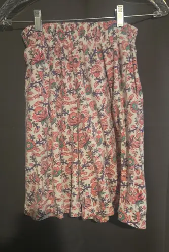 Michael Carrie Floral Print Shorts, Elastic Waist, Women's Small, High Waisted White Size 4 - Image 1