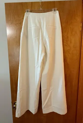 Milly Monroe Cady Pants Ecru Waist Tie Detail Lined Revolve NWT Size 0 MSRP $325
