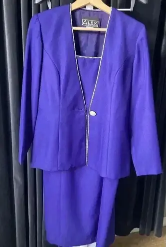 Alex Evenings ROYAL BLUE MOTHER OF THE BRIDE DRESS AND JACKET WITH JEWELS 10P