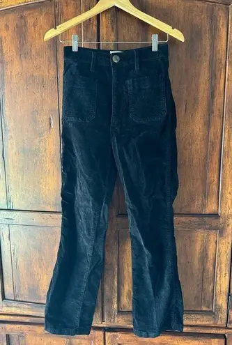 DOÊN | Maritime Corduroy Wide Leg Pants in Black | S