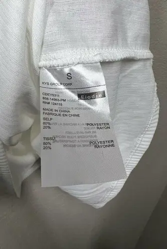 Elodie White Ribbed Tiered Mini Dress Size