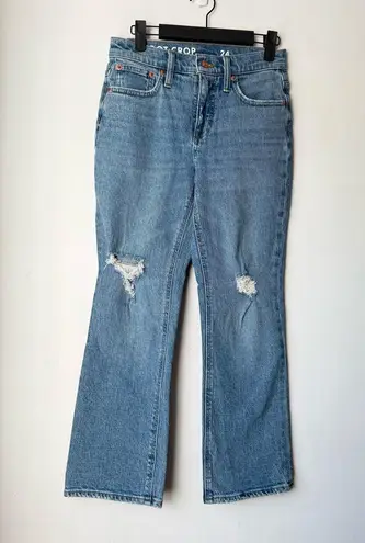 J.Crew  9'' Billie Demi-boot Crop jean in Distressed Rocky Shore Wash 24"