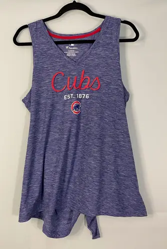 Fanatics Chicago Cubs Womens Tank Top V Neck Tie Back Blue XL