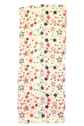 Self Esteem Red White & Blue Star Print Sheer Mesh Infinity Scarf – 29” USA - Image 1