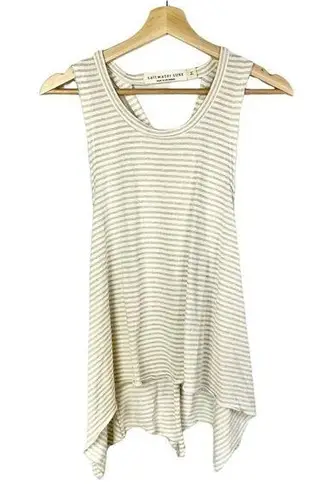 Saltwater Luxe Gold & White Horizontal Stripe Cross Back Tank Top M