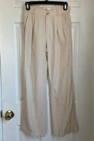 Elodie Straight Leg Linen Pants In light Taupe wide leg summer flowy