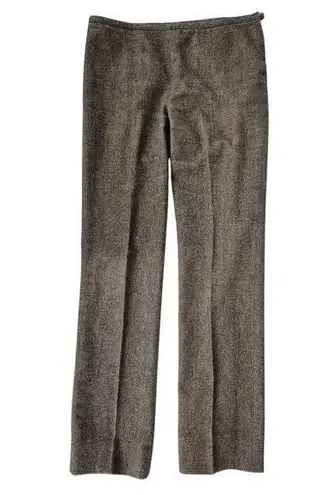 AEFFE Spa Narcisco Rodriguez Wool/Cotton Brown Tweed Pants Flat Front Sz 8