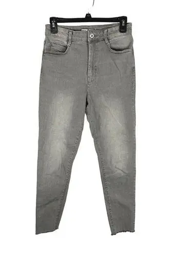 ZARA  Z1975 Fall 2020 Denim Collection Gray Wash High Rise Skinny Jeans Raw Hem 6