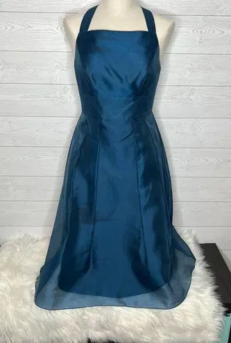 After Six “Mousseline” midi navy formal/bridesmaid dress Size 6