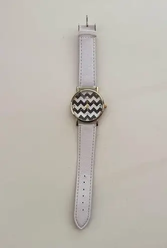 White and Black Chevron Watch