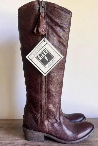 FRYE Carson Outside Zip Women's Tall Brown Boot Size 5.5 SKU#C24270