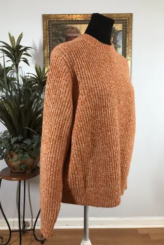 Ava & Viv Women XXL Sweater Long Sleeve Pullover Crew Neck Orange Knit Y2K Boho