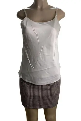 JM Studio Size Medium Ivory Camisole & Chocolate Plaid Skirt W/Pockets. New Brown