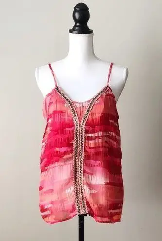 Vintage Havana | Pink Printed and Embroidered Tank Top Sz M