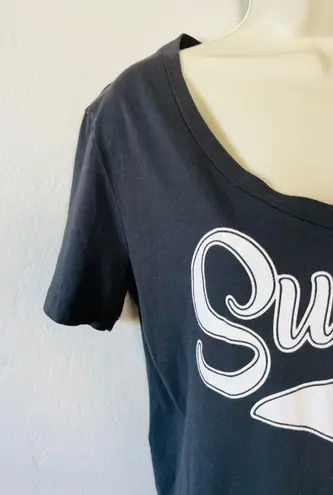 Evereve NWOT Sol Angeles Super v neck tee black S