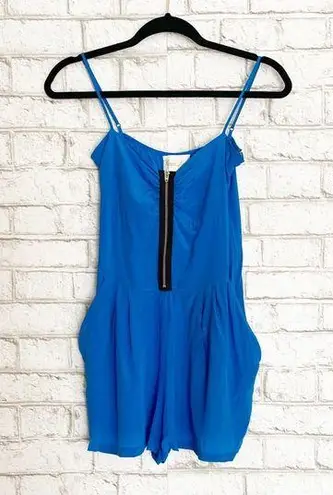 Yumi Kim Blue Silk Sleeveless Romper Size Small