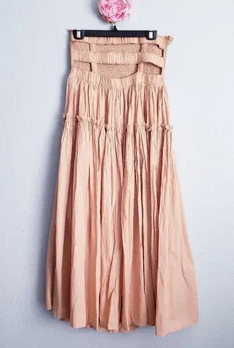 ASOS  Apricot Smocked Strapless Midi Dress