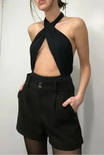 Cosabella Bisou Cross Halter Bodysuit Black Size S Retail $125