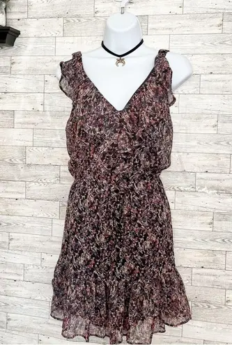 MYTH NYC Sleeveless Ruffle Mini Dress, M Gray Size M