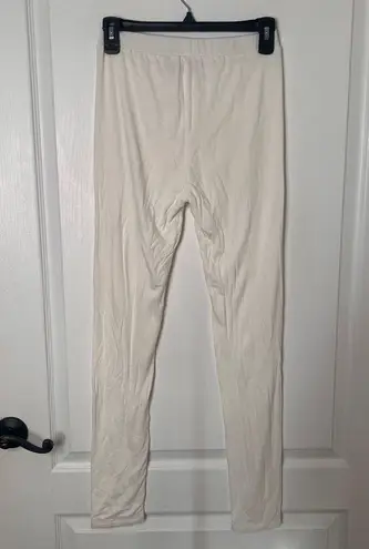 Naked Wardrobe Womens Ankle Leggings High Waist Pull On Stretch White Size Large